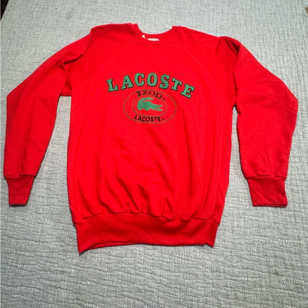 NWT Vintage 90s Lacoste Izod Raglan Sweatshirt Boys Size XL (20) NOS Made in USA